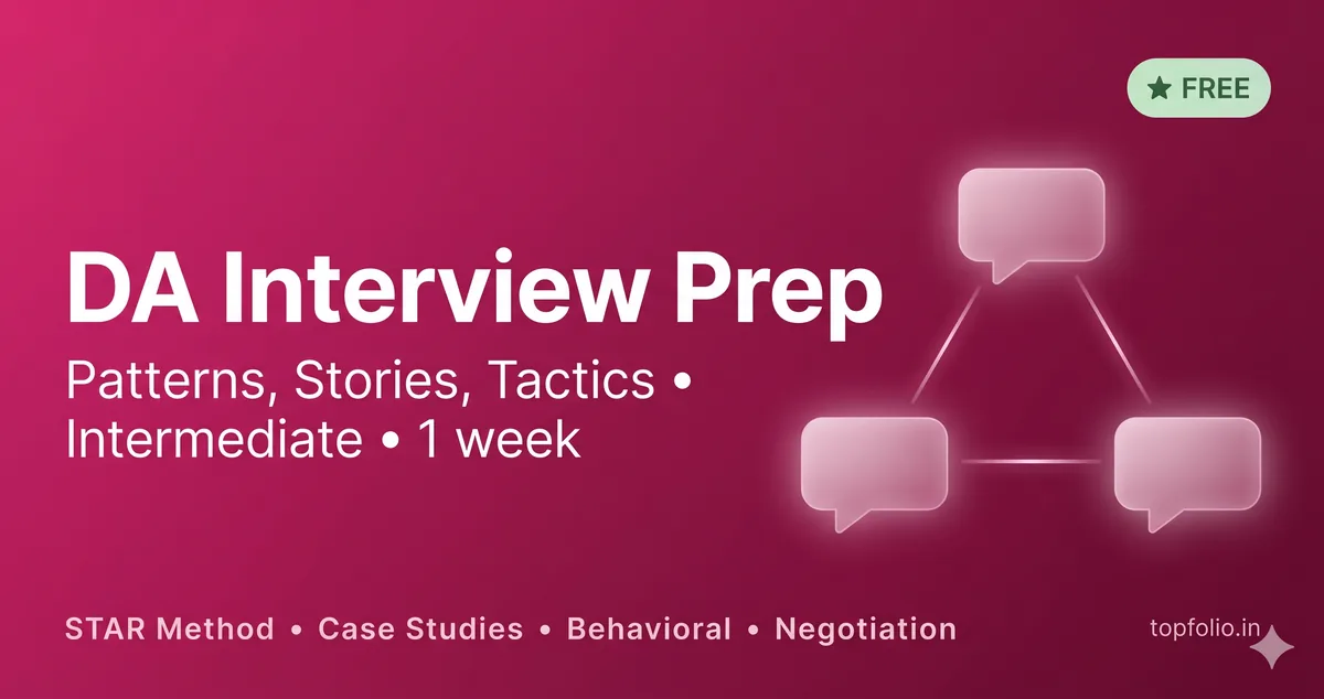 DA Interview Prep — Patterns, Stories, Tactics